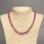 Opal Glass Necklace 'Raspberry Chameleon' Smooth Bead, 8 mm diameter, 49 cm length