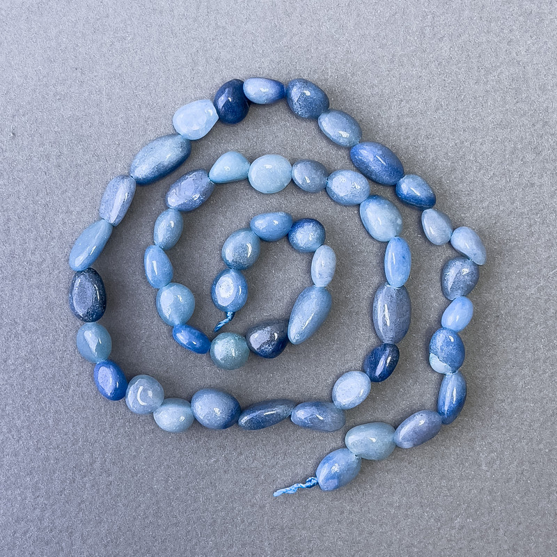 Blue Aventurine Beads Natural Stone Rondelle, Diameter 7x9 mm, Length 40 cm