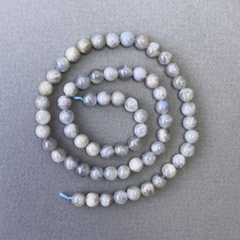 Labradorite Beads, Natural Stone, Smooth Round Beads, Diameter 6.5 mm, Length about 39 cm