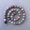 Watermelon Garnet Beads - natural stone, smooth round beads, 10 mm diameter ±, length 39 cm ±