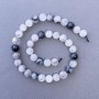 Rutilated Quartz Hairy Beads - Natural Stone Smooth Round Bead, 10 mm diameter, 38 cm length