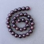 Garnet beads natural stone smooth ball, diameter 10mm+-, length 39cm+-