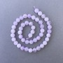 Lavender Amethyst Beads, Natural Stone, Smooth Round Bead, Diameter 8.5 mm, Length 39 cm