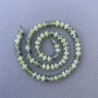 Canadian Jadeite Beads, disk-shaped natural stone on thread, diameter 6x3mm, length 39cm, with seed beads 3x2mm