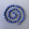 Lazurite beads, natural stone, faceted rondelles on thread, diameter 8x6 mm, length about 39 cm, with 3x2 mm seed beads