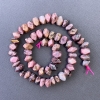 Rhodonite Beads, Natural Stone, Faceted Rondelle on Thread, Diameter 10x7 mm (+/-), Length 39 cm (+/-)