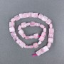 Pink Quartz Beads, Natural Stone, Faceted Rectangular on Thread, Dimensions 9×10×5 mm ±, Length 39 cm ±
