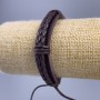 Bracelet, 18-25 cm length, 12 mm thick, brown eco-leather, with clasp