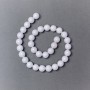 White Agate Beads (Pressed) Smooth Round Beads, 12 mm Diameter, 40 cm Length, On Beading Thread