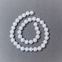 White Agate Beads (Pressed) Smooth Round Beads, 10mm Diameter +/-, 40cm Length +/- on Beading Thread