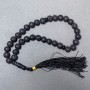 Lava Stone Mala Beads with Shungite Inserts, 33 Beads, 10 mm Diameter