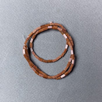 Aventurine Beads 'Golden Sand' Rectangular, 2x4 mm, 38 cm on thread