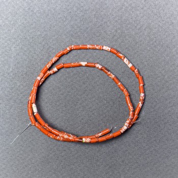 Orange variscite beads (faceted), 2×4mm diameter, length 38cm ±, on fishing line