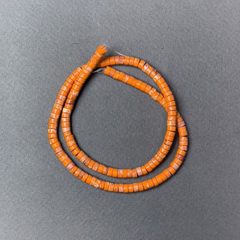 Orange Variscite Beads - Rondelle, Diameter 4.5×2.5mm, Length 38cm on Beading Thread
