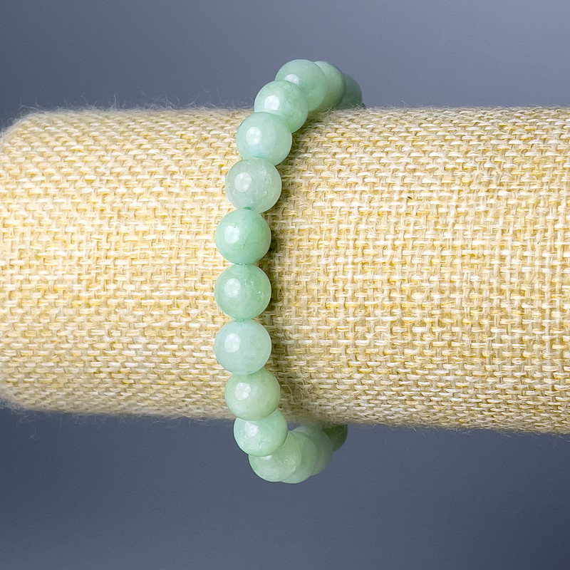 Amazonite Bracelet, natural stone, smooth beads, diameter 8.5 mm, length 18 cm (stretch)