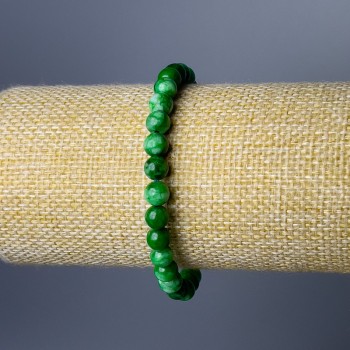 Chrysoprase Bracelet (Acrylic Imitation) Smooth Beads, 6.5 mm Diameter, 18 cm Length (Stretch)