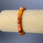 Bracelet with natural carnelian, faceted cube beads, diameter 7 mm, length 18 cm (stretch)