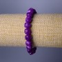 Sugilite bracelet with natural stone, faceted cube, 9mm diameter ±, 18cm length (stretch)