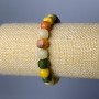 Bracelet Assortment with Natural Stone Cubes, 9mm Diameter, 18cm Length (Stretch)