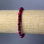 Bracelet 'Raspberry Cat's Eye' natural stone, faceted cubes, 5 mm diameter ±, length 18 cm (stretch)