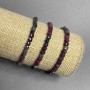 Sapphire and Ruby Bracelet with Faceted Natural Gemstone Cubes, 4.5 mm Diameter, 18 cm Length (Stretch)