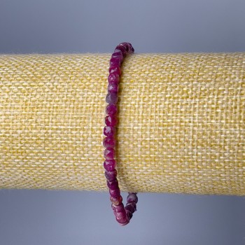 Tourmaline bracelet, natural gemstone, faceted cube, diameter 4 mm, length 18 cm (stretch)