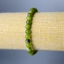 Canadian Jadeite Bracelet, Natural Stone, Smooth Bead, 6.5 mm Diameter, 18 cm Length (Stretch)