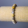 Moroccan Agate Bracelet, natural stone, smooth beads, 9 mm diameter, 18 cm length (stretch)