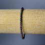 Hematite bracelet with smooth beads, 4 mm diameter ±, length 18 cm (stretch) with a 'petrol' tint