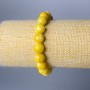 Bracelet with Smooth Yellow Jadeite Beads, 10mm Diameter, 18cm Length (Stretch)