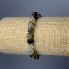 Rutilated Quartz Hair Quartz Bracelet, natural stone, faceted cube beads, 7 mm diameter ±, 18 cm length (stretch)