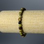 Grossular Bracelet (Green Garnet) natural faceted cube gemstone, diameter 6.5 mm, length 18 cm (stretch)