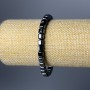 Hematite Cube Bracelet, 6 mm diameter, 18 cm length (stretch)