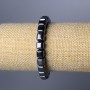Hematite Cube Bead Bracelet, 8 mm diameter, 18 cm length (stretch)