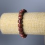 Bracelet Red Jasper natural stone faceted cube, diameter 8.5 mm, length 18 cm (stretch)