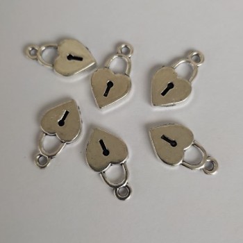 Heart-shaped clasp, diameter 10x18 mm, packaging 20 g, 16 pcs (+-)