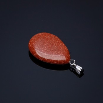 Drop Pendant Aventurine (synthetic) Golden, 2.5×1.7 cm (±)