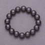 Shungite Bracelet (Imitation) Smooth Bead, Diameter 12 mm ±, Length 18 cm (Stretch)
