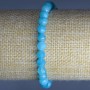 Aquamarine Bracelet - Natural Stone, Faceted Beads, 6mm Diameter, 18cm Length (Stretch)
