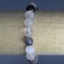 Rutilated Quartz Hair Quartz Bracelet, Natural Stone, Smooth Bead, 10 mm Diameter, 18 cm Length (Stretch)