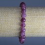 Rubellite Tourmaline Bracelet, natural stone, faceted bead, 8 mm+/- diameter, 18 cm length (stretch)