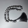 Prayer Beads Ocean Jasper Gray (Imitation Acrylic) Smooth Beads, 8 mm Diameter ±, 33 Beads, with Metal Inlays