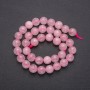 Rose quartz beads natural stone smooth spheres, diameter 10mm+-, length 37cm+