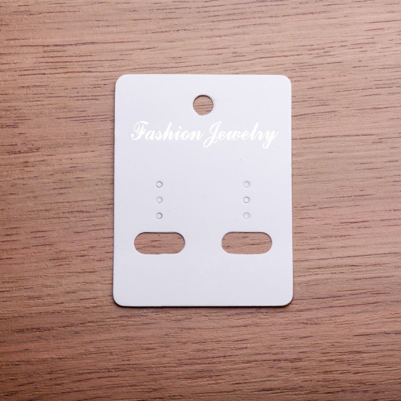 Earring display card 6×5 cm, cardboard, 100 pcs