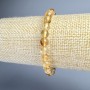 Citrine bracelet with natural stone smooth beads, 6 mm diameter, 18 cm length (stretch)