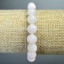 Bracelet White Quartz natural stone faceted bead, diameter 8mm+-, length 18cm+- (stretch)