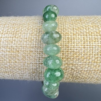 Faceted Natural Jade Bracelet, 10×7 mm Beads, 18 cm Length (Stretch)