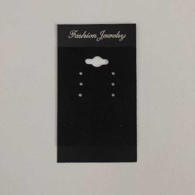 Earring display tray in black velvet, 7x4 cm, black plastic, 100 pcs