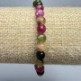 Bracelet made of natural tourmaline, faceted bead, 6 mm diameter, 18 cm length +/- (stretch)