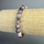 Bracelet Botswana Agate natural stone faceted bead, 8 mm diameter, 18 cm length (+/-) (stretch)